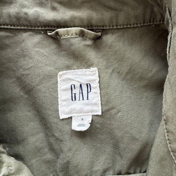 Gap Green Utility Jacket Womens Sz S Flap Pockets Snap Military Gorpcore Outdoor - Picture 6 of 8
